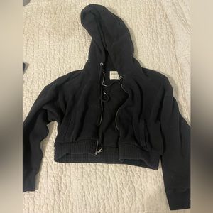 Abercrombie&Fitch Black cropped zip up hoodie